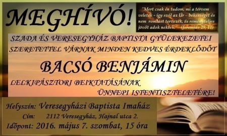 Lelkipásztor beiktatási meghívó
